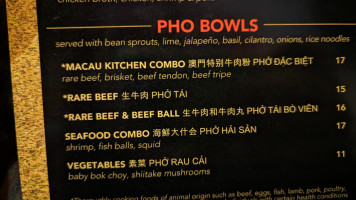 Macau Kitchen menu