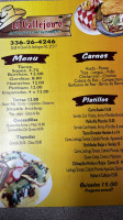 El Callejon 6 menu