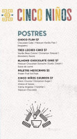 Cinco Ninos Modern Mexican Kitchen Tequileria menu