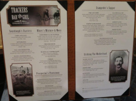Trackers And Grill menu