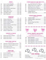 Golden City Chinese menu