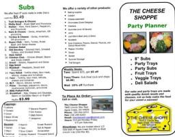 Cheese Shop Subs menu