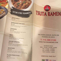 Tsuta Ramen menu