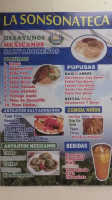 La Sonsonateca menu