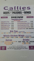 Callies Finger Foods menu