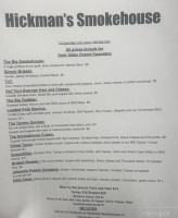 Hickman's Smokehouse menu