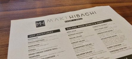 Maki Hibachi menu
