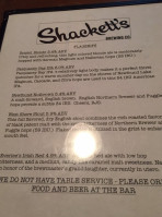 Shacketts Brewing Company menu