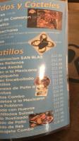 Mariscos San Blas menu
