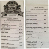 Burger Bums menu