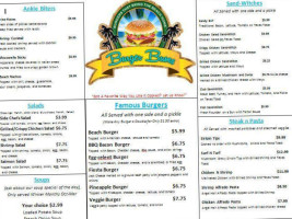 Burger Bums menu