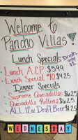 Pancho Villas Salsbury menu