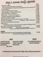 May's Avenue menu