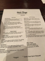Blue Sage Vegetarian Grille menu