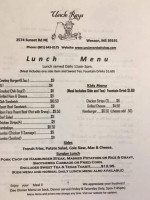 Uncle Ray's menu