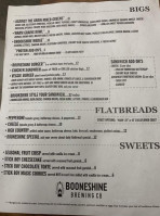 Booneshine Brewing menu