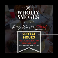 Wholly Smokes Bbq food
