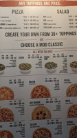 Mod Super Fast Pizza menu
