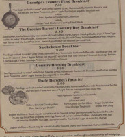 Cracker Barrel Old Country Store menu