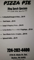 Natili North Pizza Shoppe menu