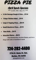 Natili North Pizza Shoppe menu