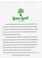 Lime Leaf Asian Fusion menu