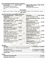 Fox's Pizza Den menu