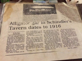 Schindler's Tavern menu