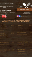 El Salto Del Fraile menu