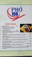 Pho 108 menu