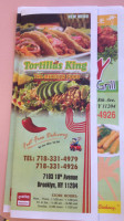 Tortillas King menu