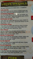 Los Locos menu