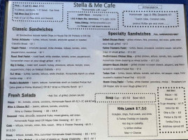 Stella And Me Cafe menu