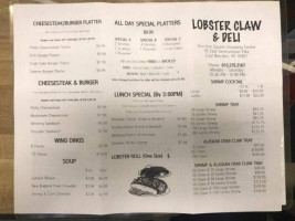 Lobster Claw Take Out menu