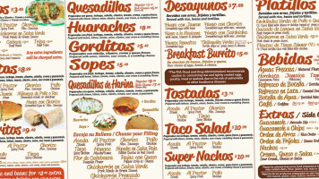 Pacheco's Tacos menu
