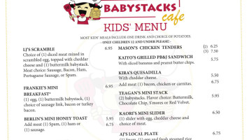 Babystacks Cafe Red Rock menu