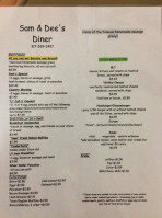 Sam And Dees menu