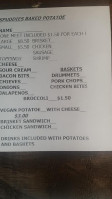 Spuddies Baked Potato menu