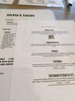 Silvia's Tacos menu