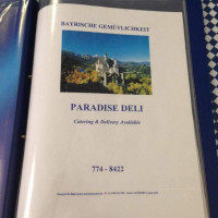 Paradise Delicatessens menu