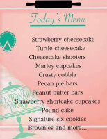 Confectionately Yours menu