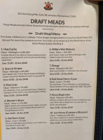 Meduseld Meadery menu