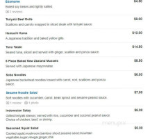 Blue Pacific Sushi Grill menu