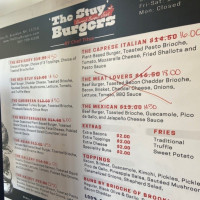 The Stuy Burgers menu