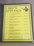 Angie's Cafe menu