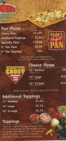 Papa Johns Pizza menu