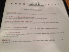 Mountain Grill At The Yarrow Conference Ce menu