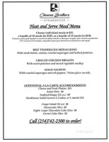Cheeves Brothers Steak House menu
