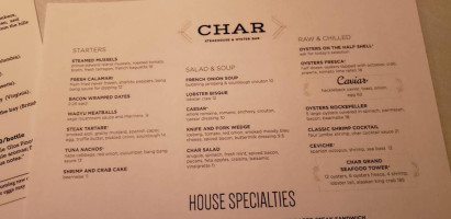 Char Steakhouse and Oyster Bar food