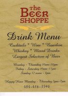 The Beer Shoppe menu